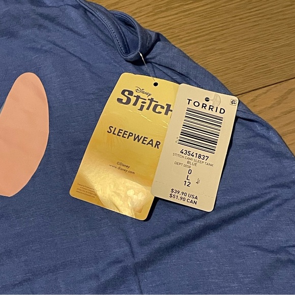 Disney Blue Stitch Ohana Sleep Tank - Picture 4 of 8